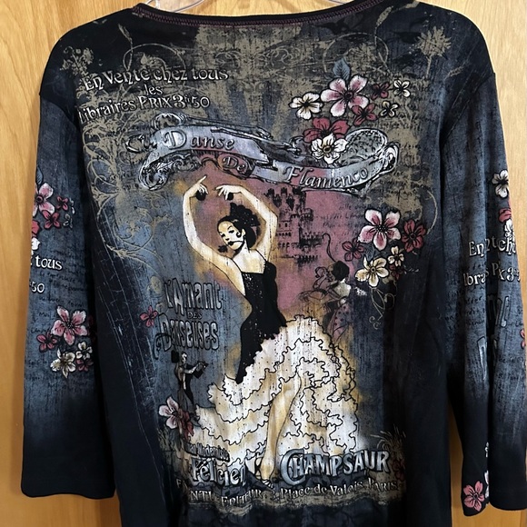 Cactus Black Flamenco Dance Graphic Top - Picture 3 of 4